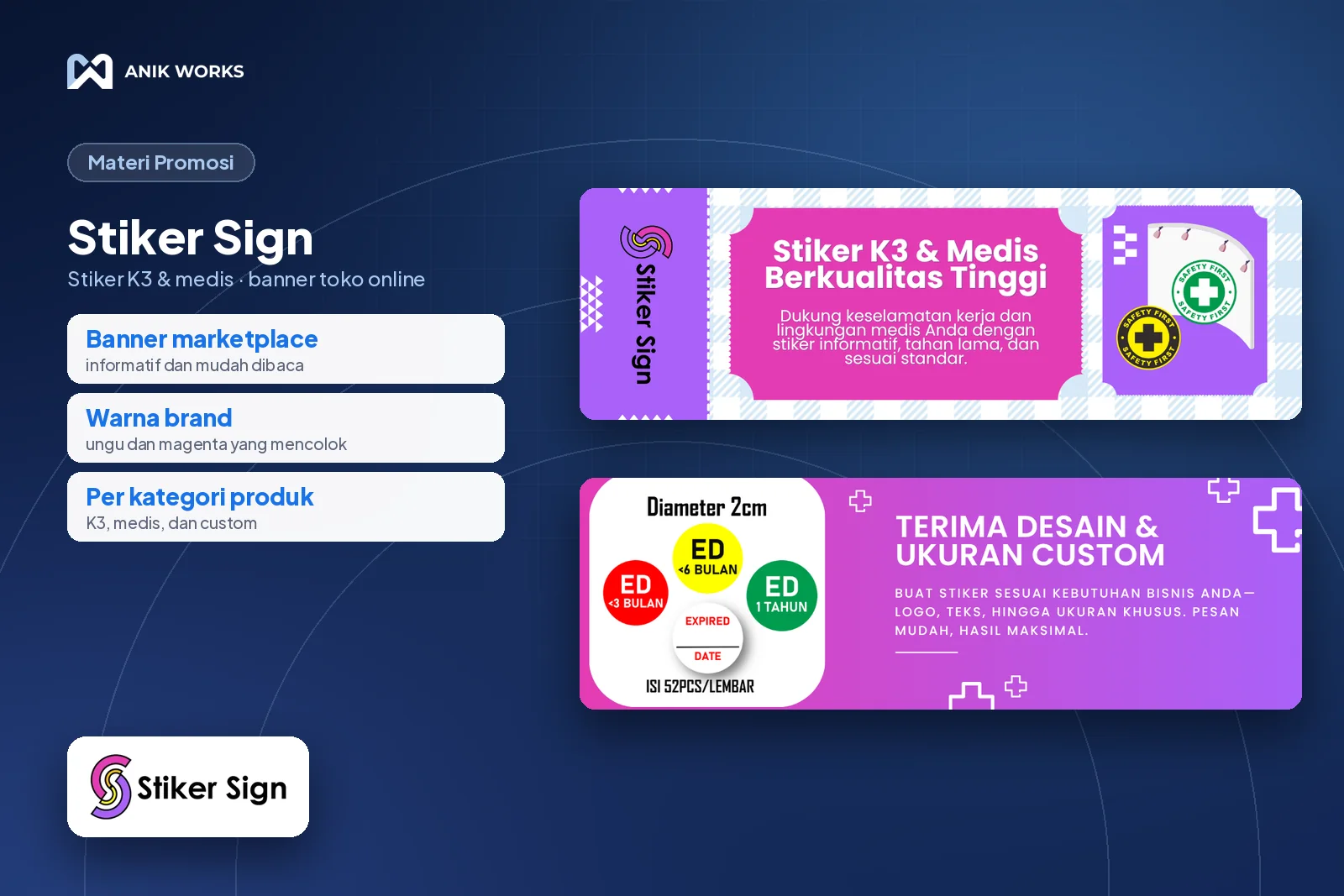 Stiker Sign, karya AWORA AWORA