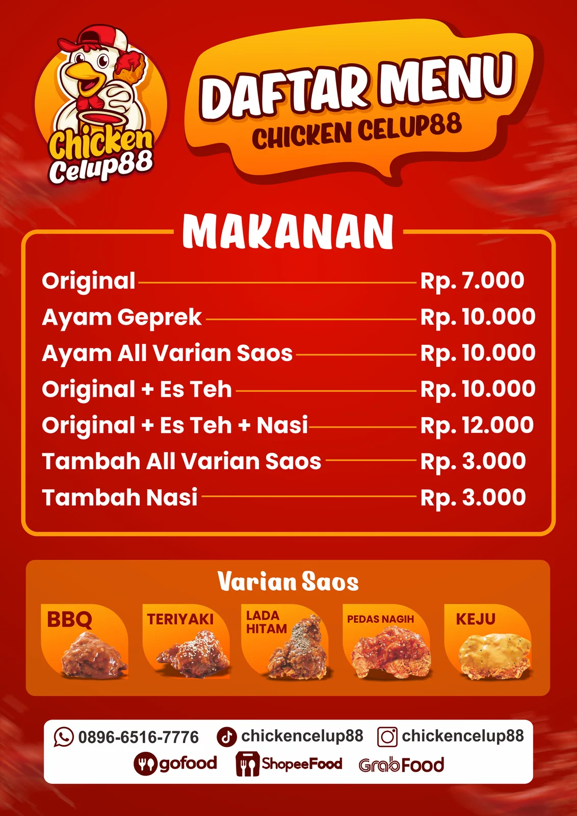 Daftar menu Chicken Celup88