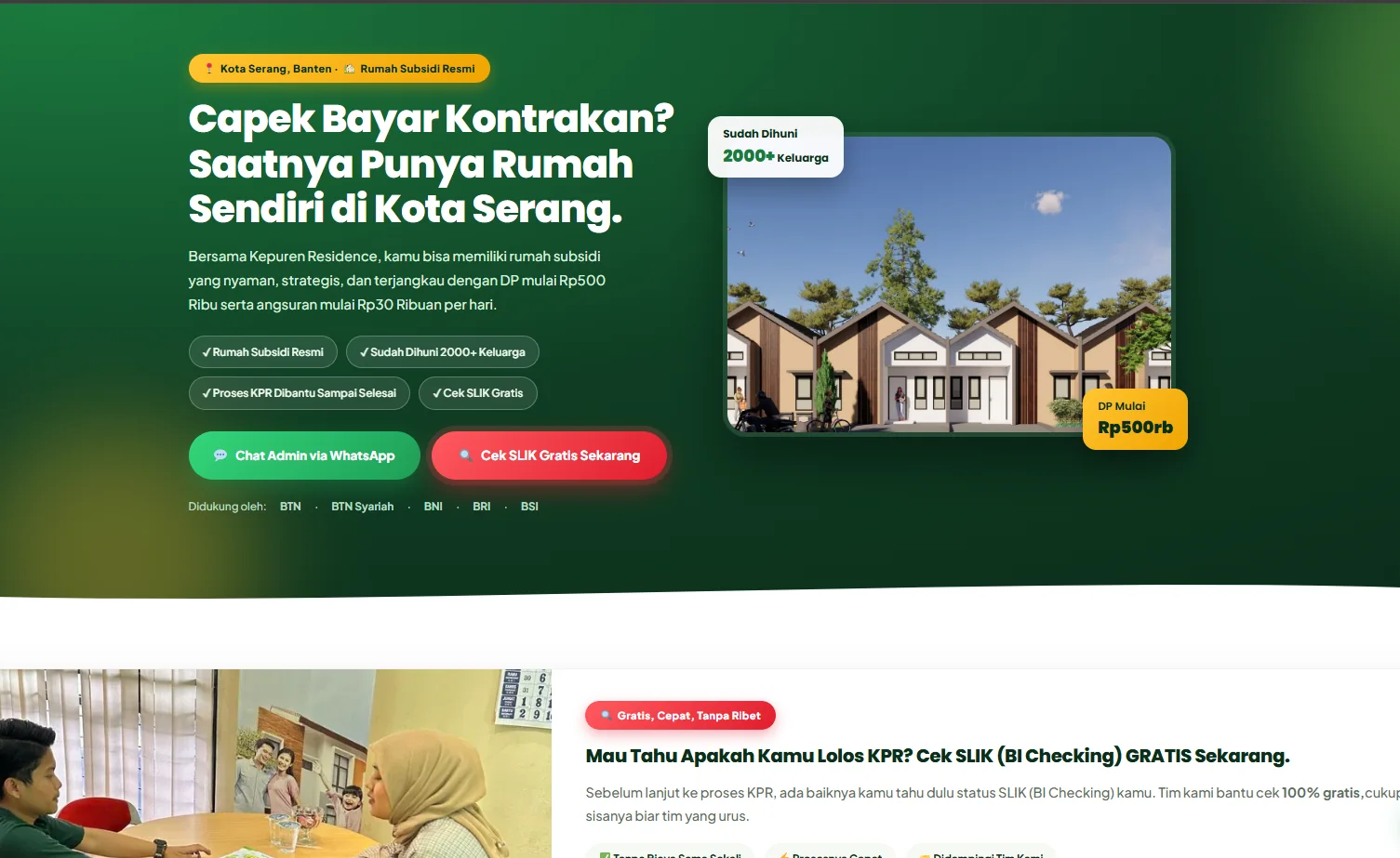 Website Kepuren Residence buatan AWORA