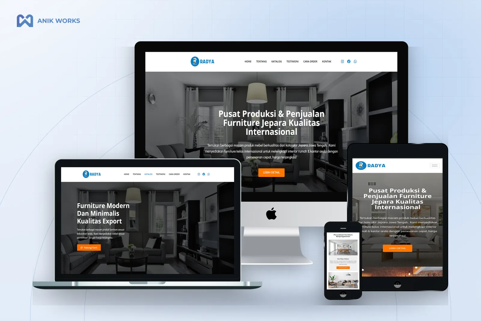 Website Radya Furniture buatan AWORA