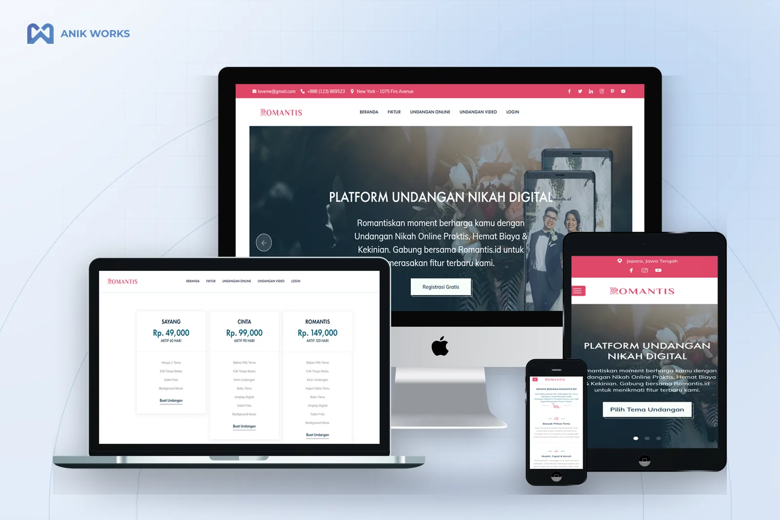 Website Romantis.id buatan AWORA