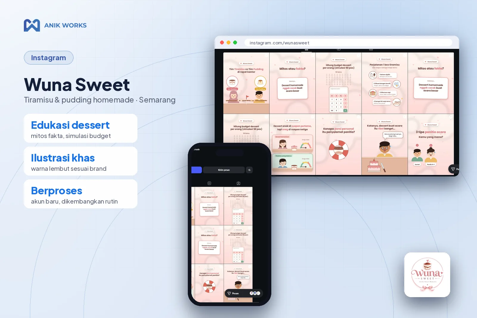Wuna Sweet, Portfolio Jasa kelola Instagram AWORA