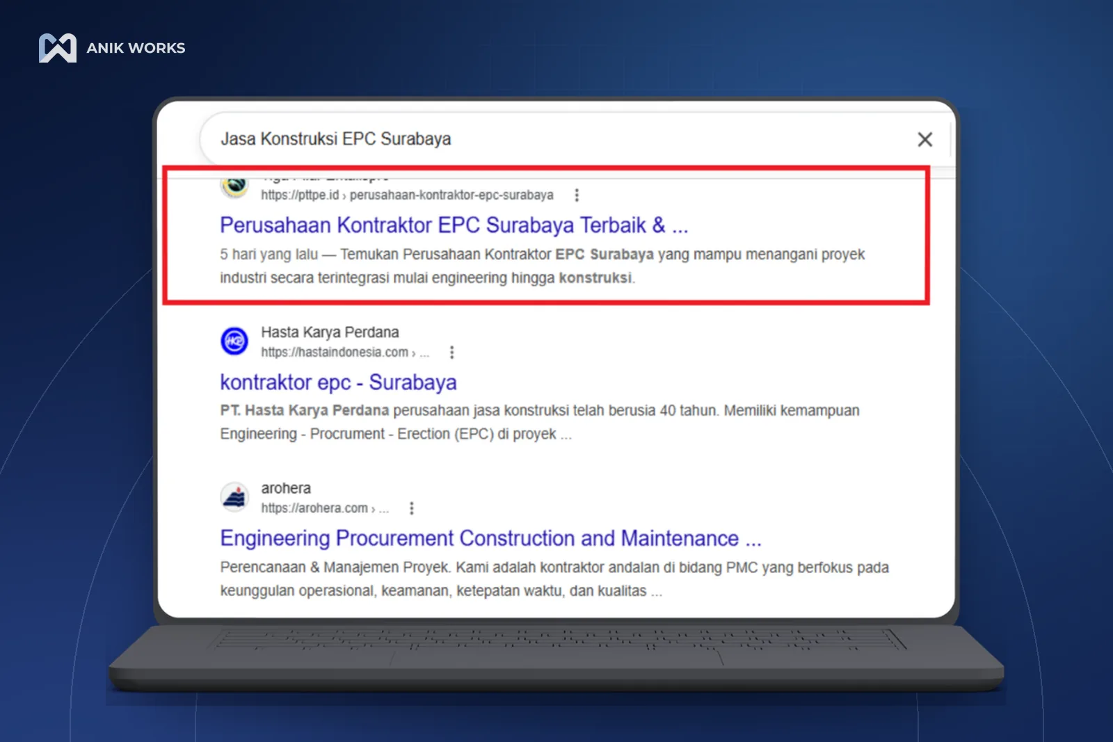 Posisi Google PT TPE