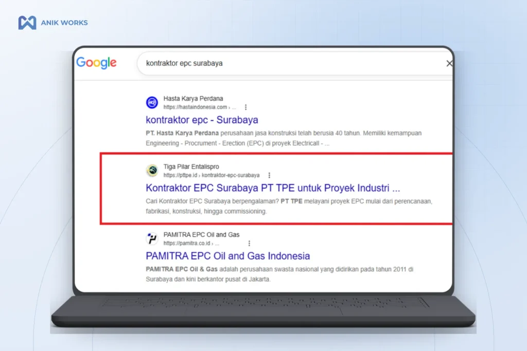 SEO PT Tiga Pilar Entalispro