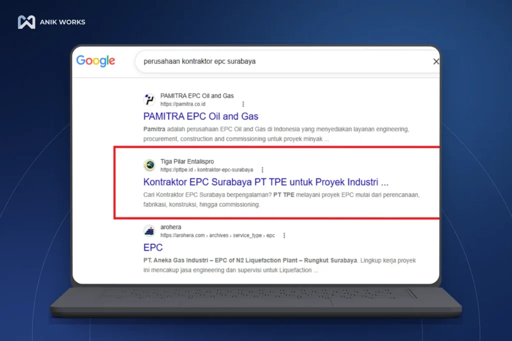 SEO PT Tiga Pilar Entalispro 2