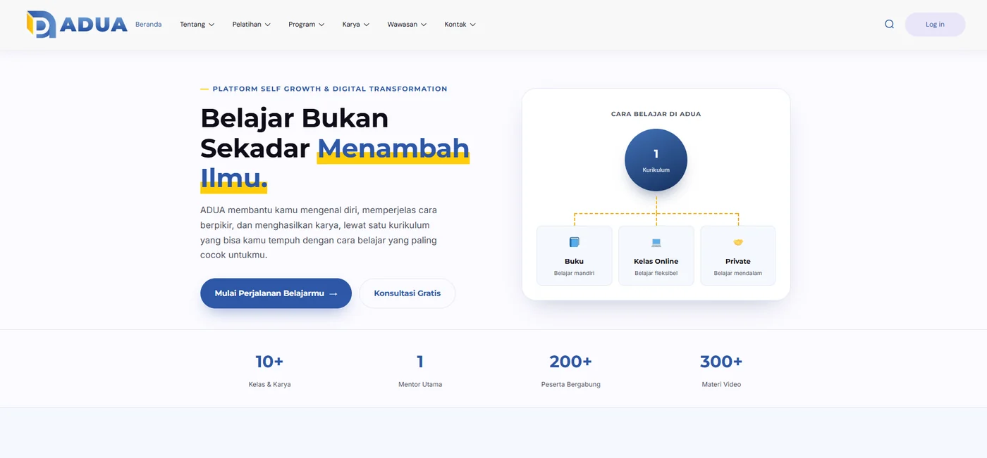 Website Anik Dunia Academy buatan AWORA