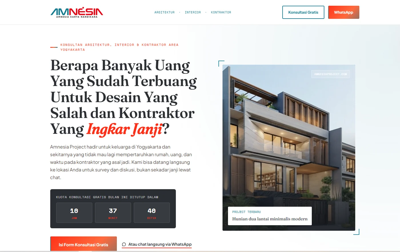 Website Amnesia Project buatan AWORA