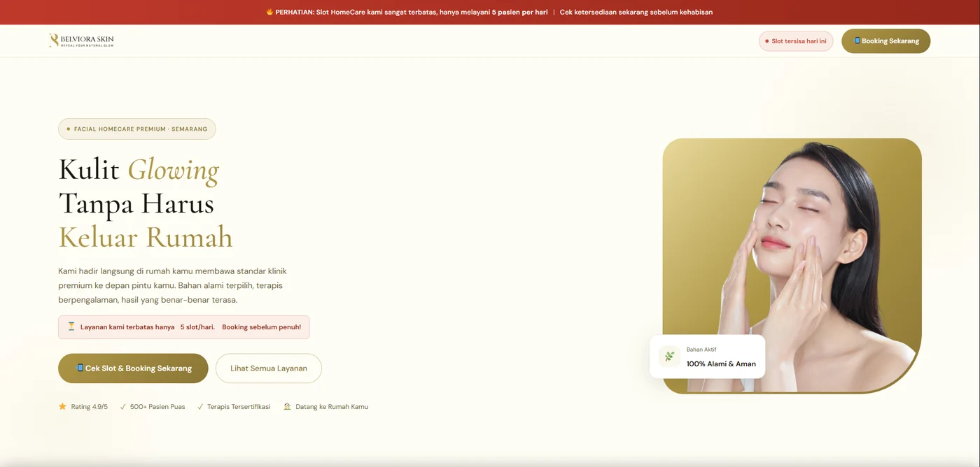 Website Belviora Skin versi desktop