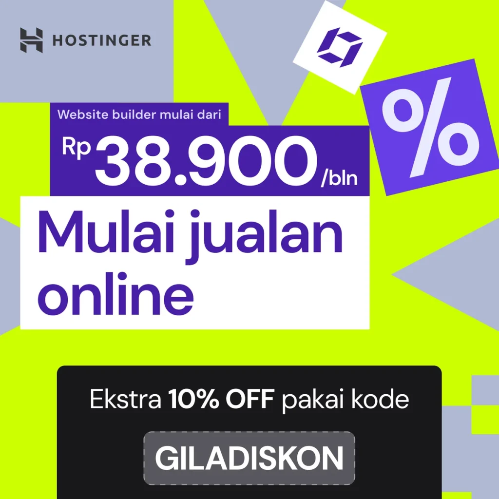 Hostinger · Website builder jualan online