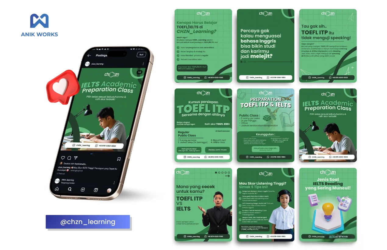 Portfolio konten Instagram @chzn_learning oleh AWORA