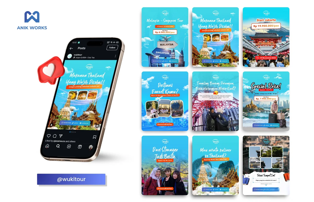 Materi konten travel Wuki Tour