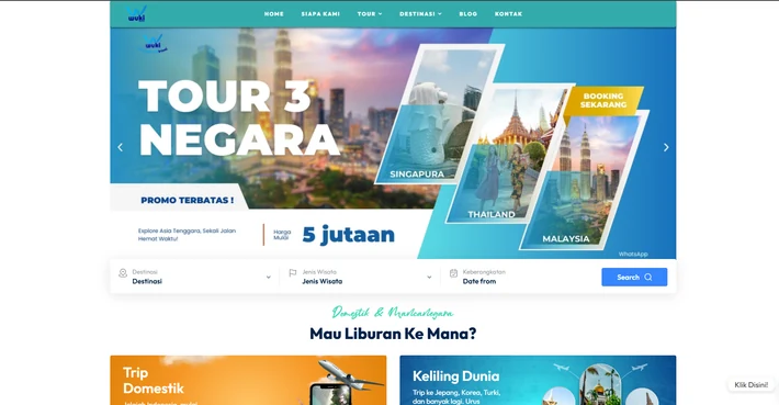Website Wuki Tour versi desktop
